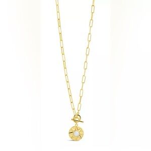 Rachel Zoe Sterling Silver Sun necklace with white opal stone.